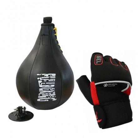 Yim Sports Pera Saco de Boxeo con Base, Entrenamiento de Reflejos, Guantes de Box Incluidos, Estabilidad y Resistencia